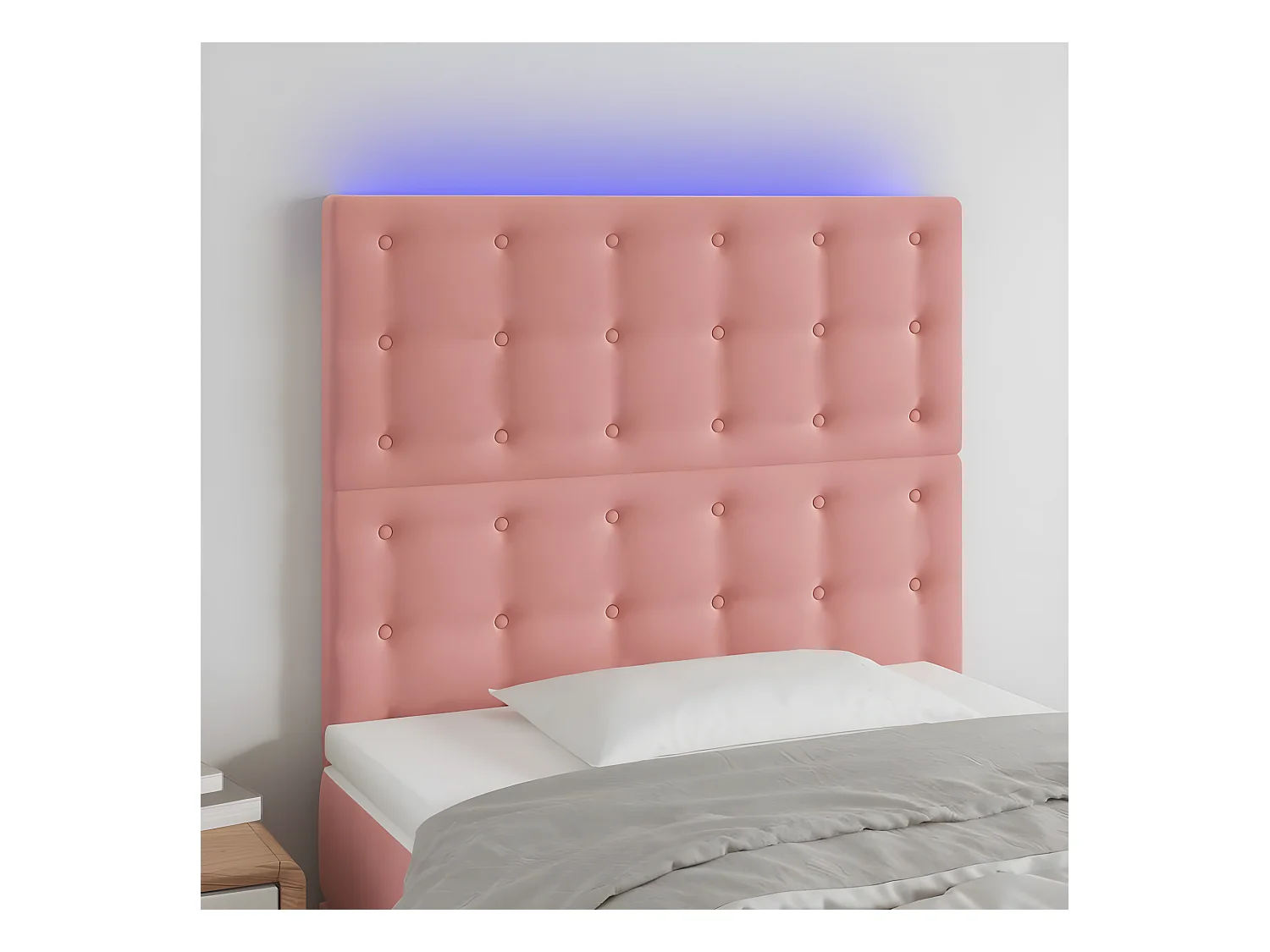 Tête de lit à LED Rose 90x5x118/128 cm Velours