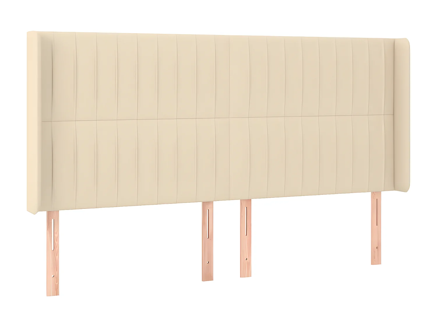 Tête de lit avec oreilles Crème 163x16x118/128 cm Tissu