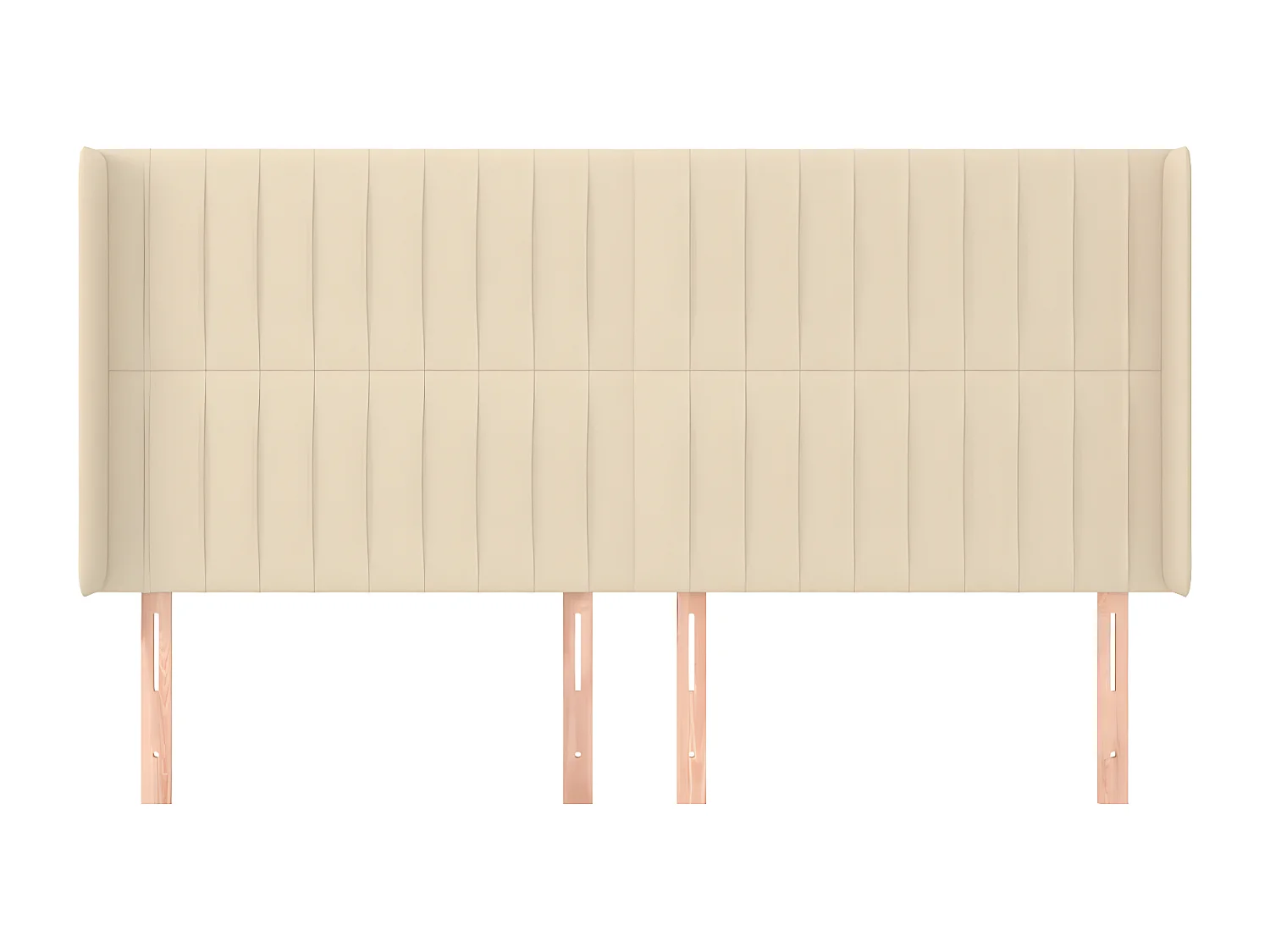 Tête de lit avec oreilles Crème 163x16x118/128 cm Tissu