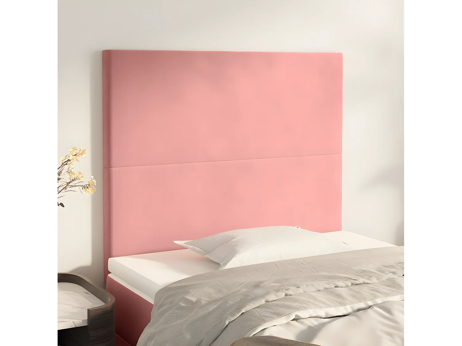 Têtes de lit 2 pièces Rose 90x5x78/88 cm Velours