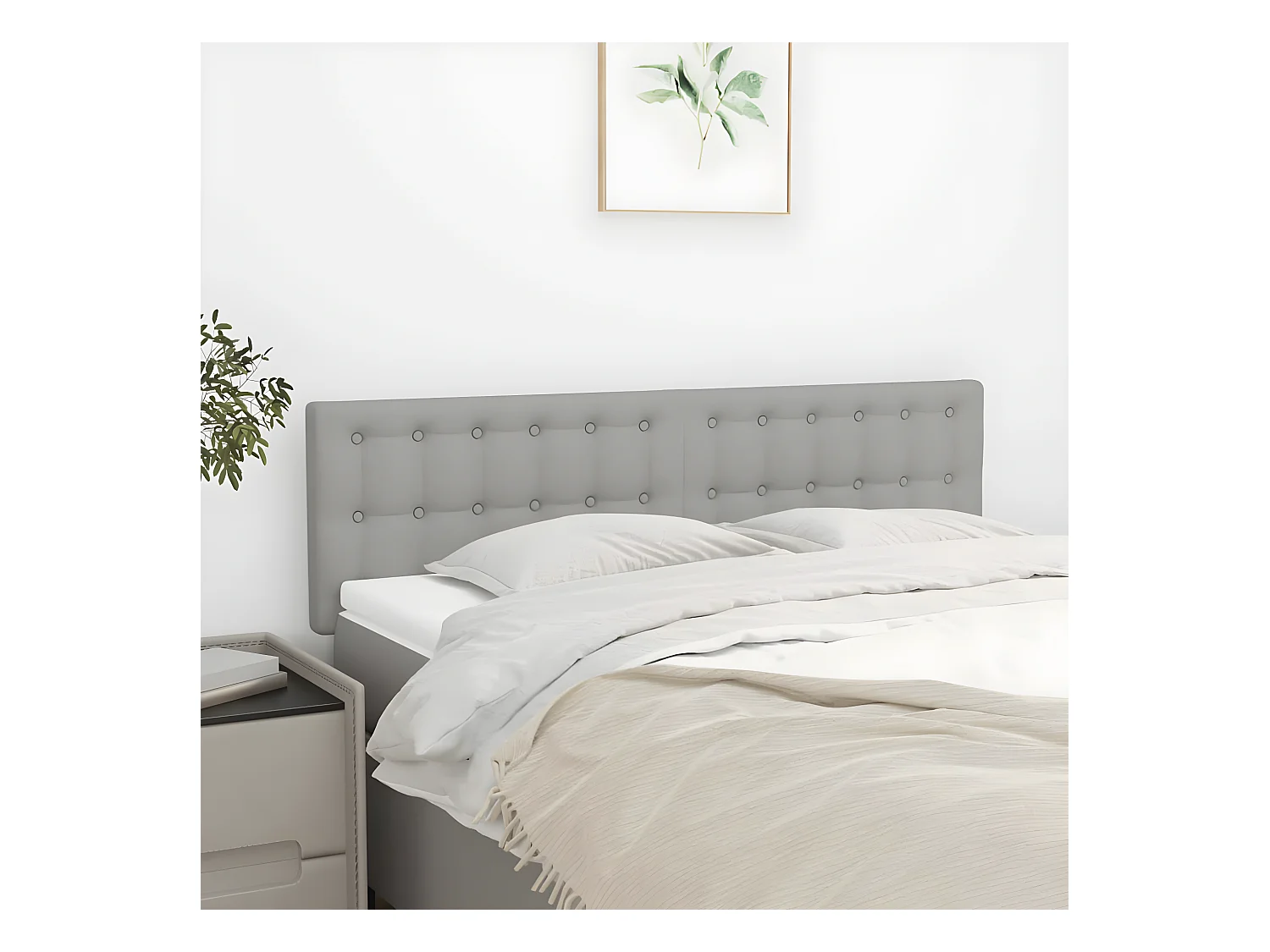 Têtes de lit 2 pièces Gris clair 72x5x78/88 cm Tissu