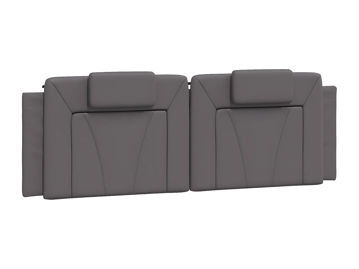 Coussin de tête de lit gris 160 cm similicuir