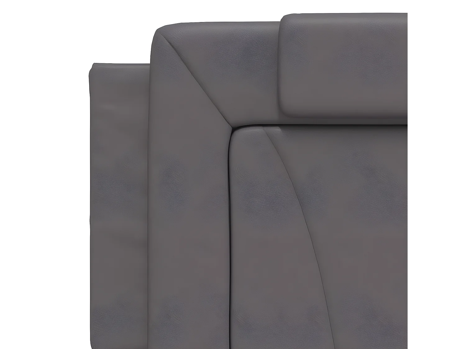 Coussin de tête de lit gris 160 cm similicuir