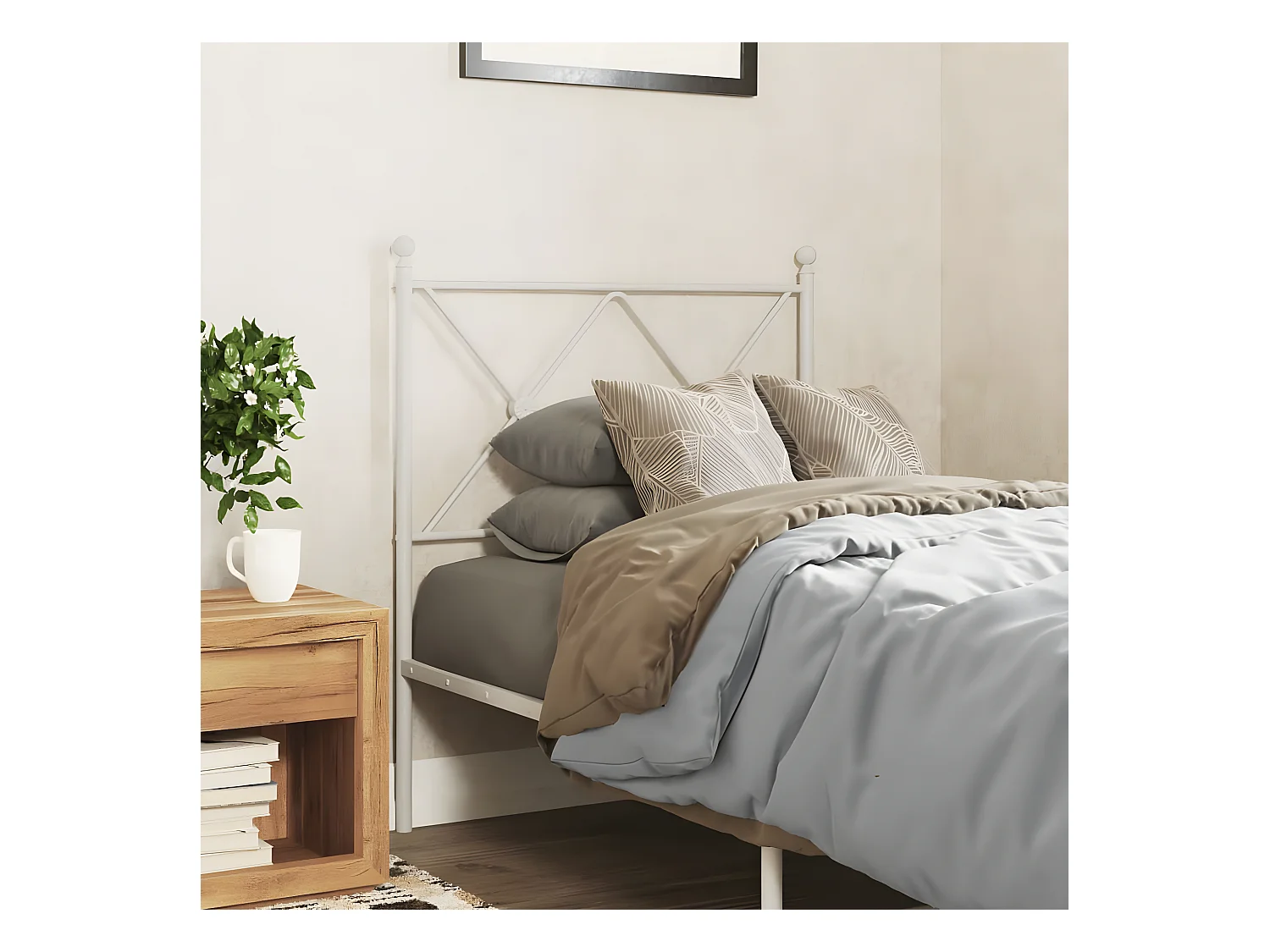 Cabecero de metal blanco 80 cm