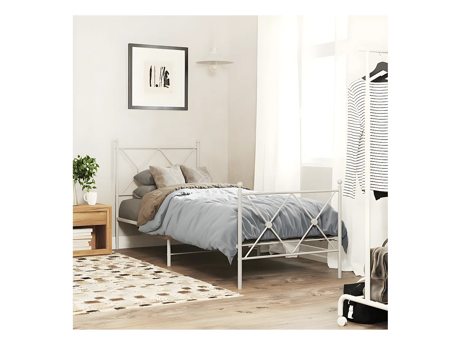 Cabecero de metal blanco 80 cm