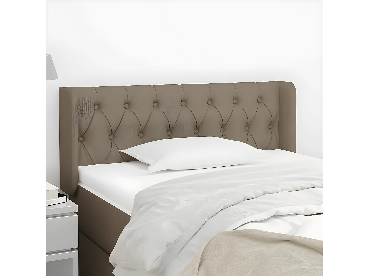 Tête de lit avec oreilles Taupe 103x16x78/88 cm Tissu