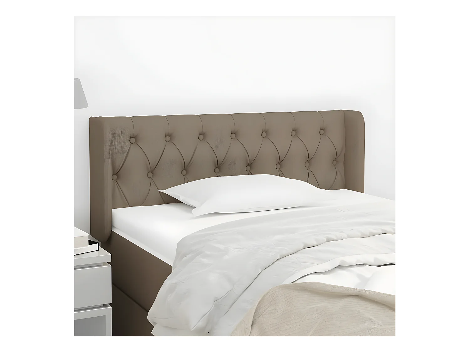 Tête de lit avec oreilles Taupe 103x16x78/88 cm Tissu