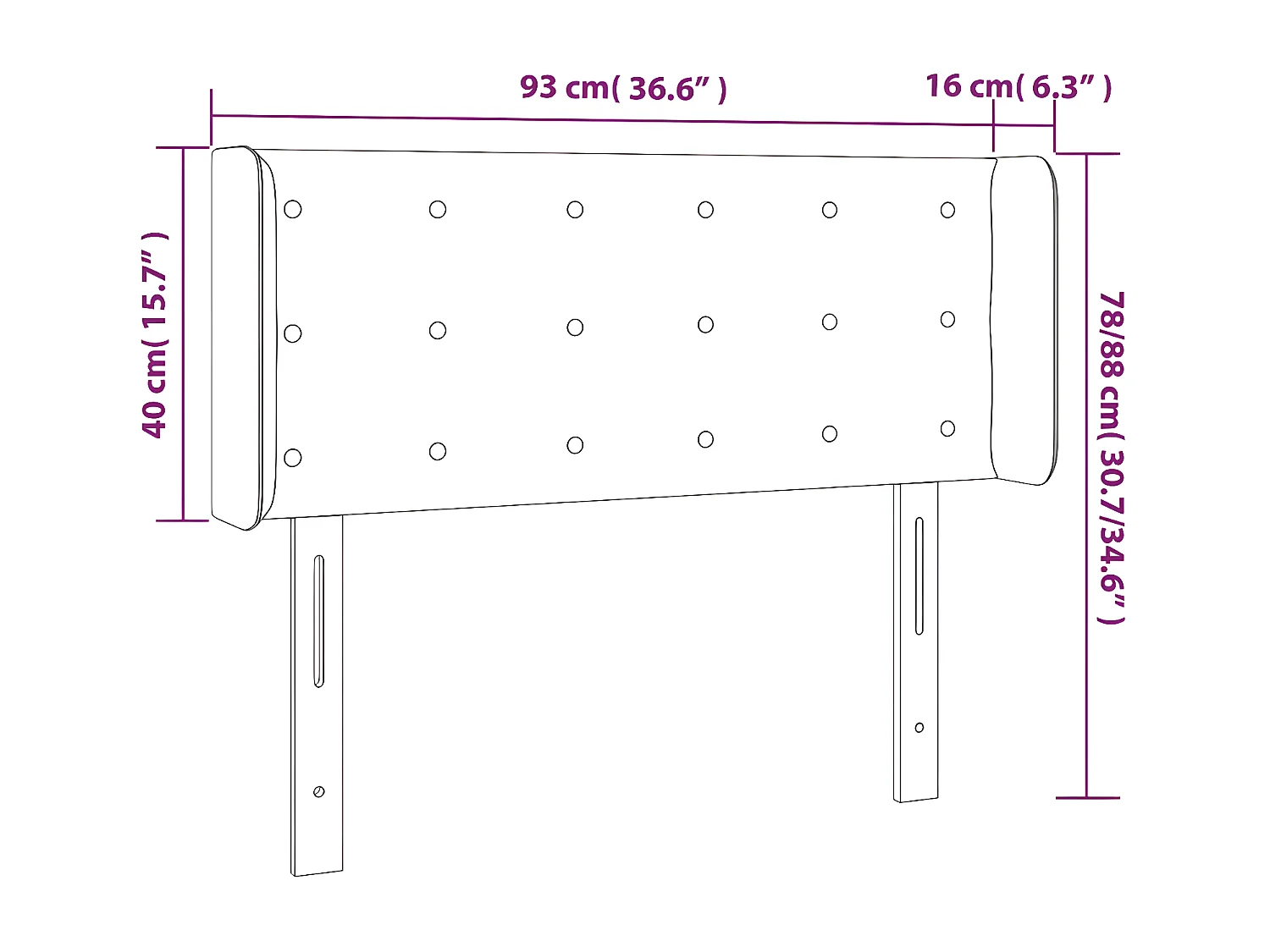 Cabecero con LED de tela gris taupe 93x16x78/88 cm