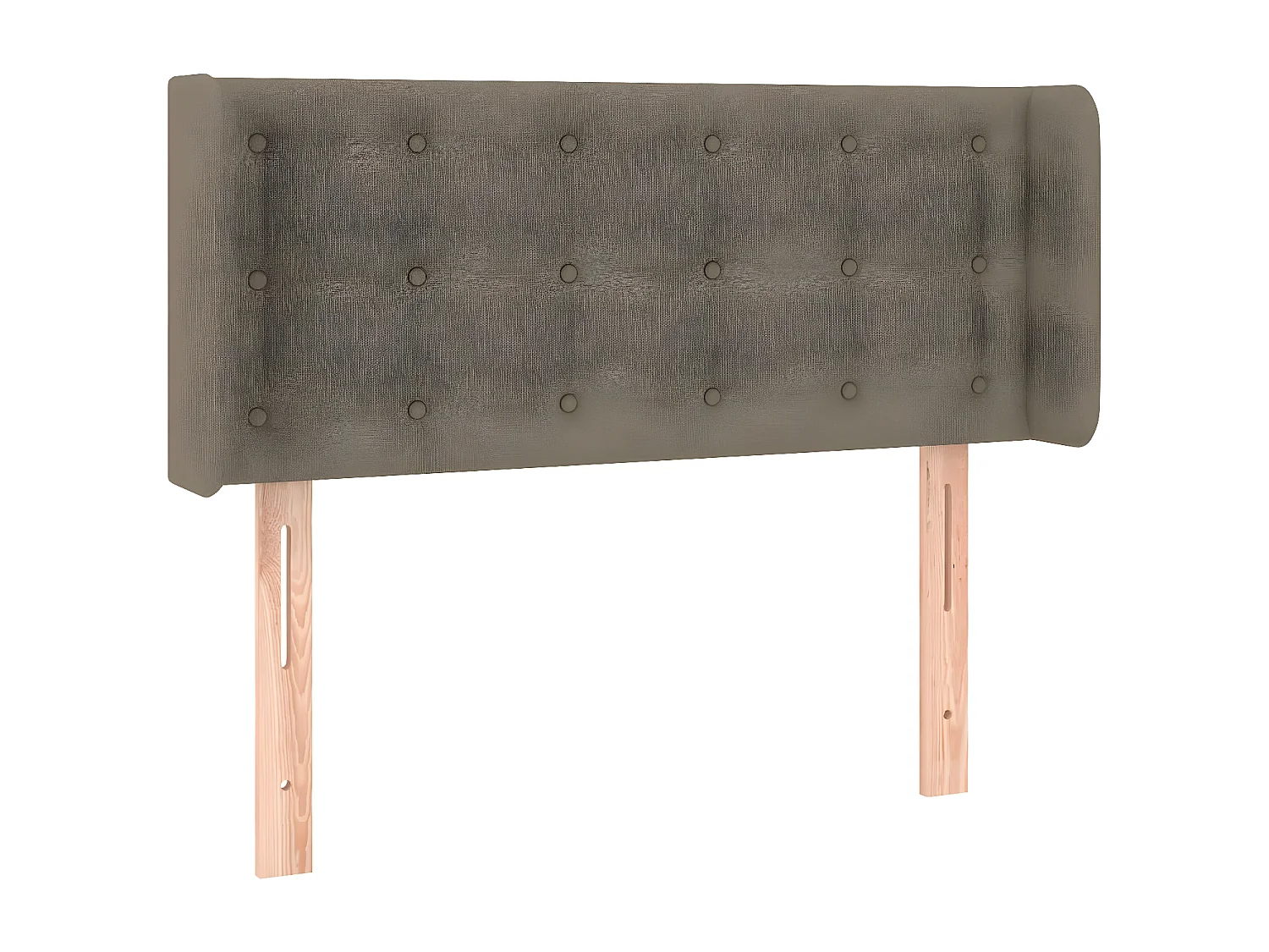 Cabeceira cama luzes LED tecido 93x16x78/88cm cinza-acastanhado