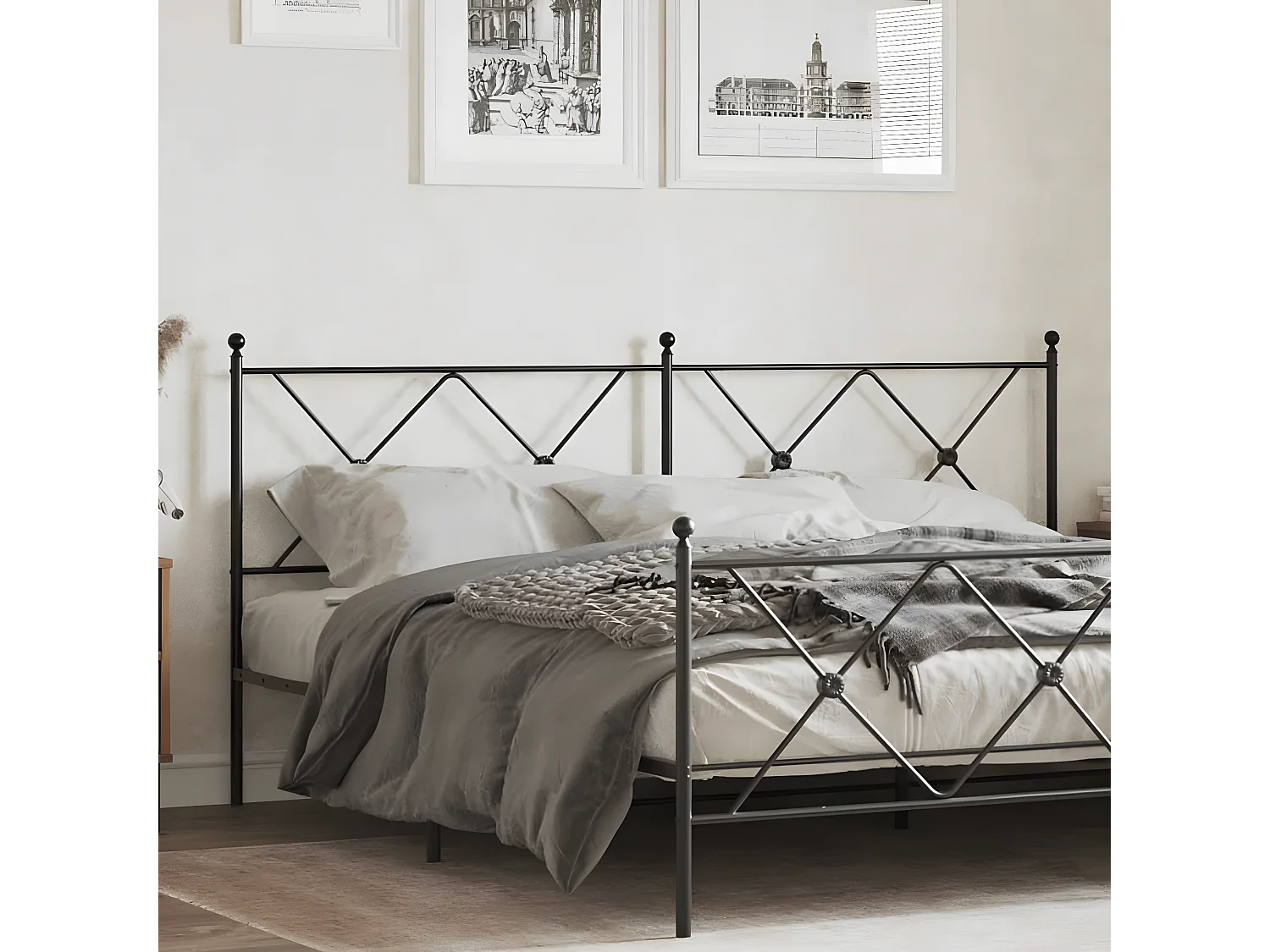 Cabeceira de cama 180 cm metal preto