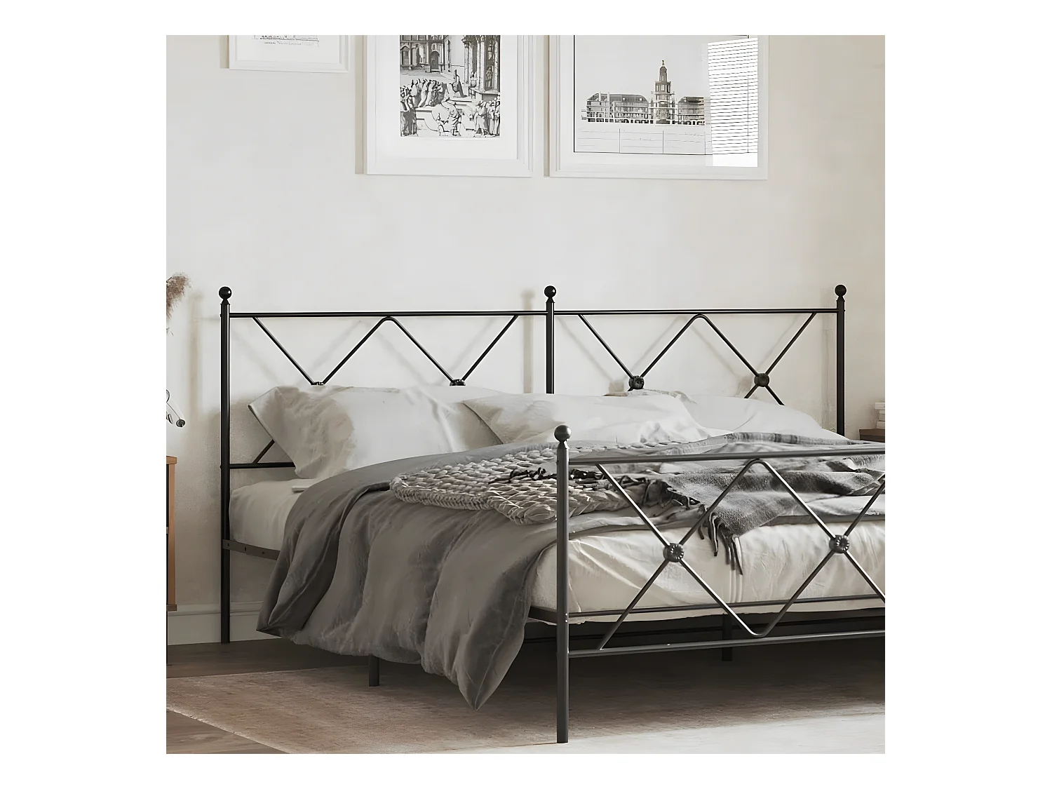 Tête de lit métal noir 180 cm