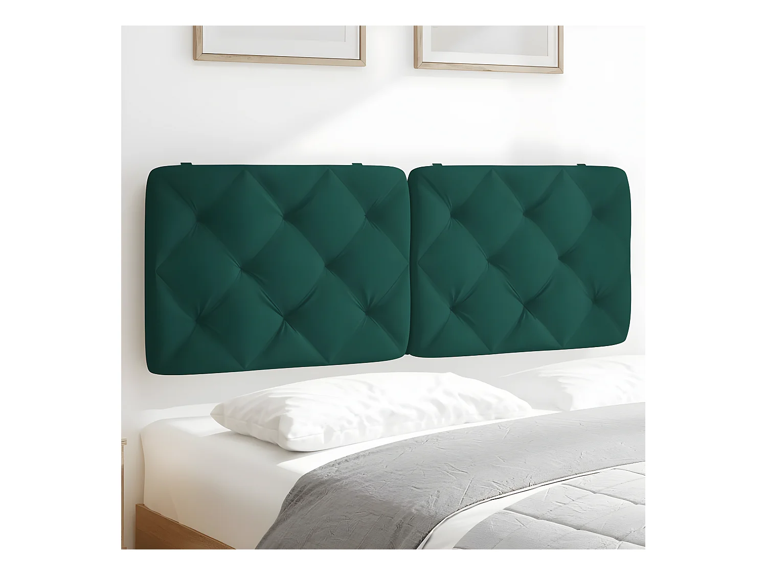 Coussin de tête de lit vert foncé 140 cm velours