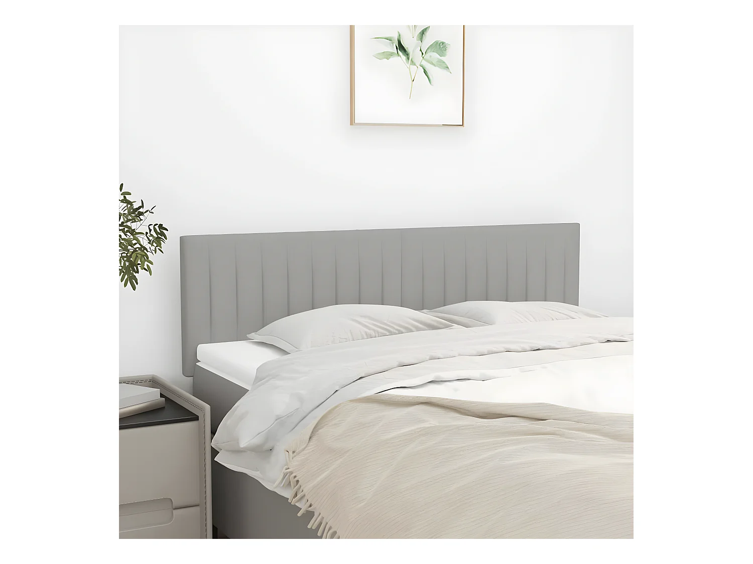 Têtes de lit 2 pièces Gris clair 72x5x78/88 cm Tissu