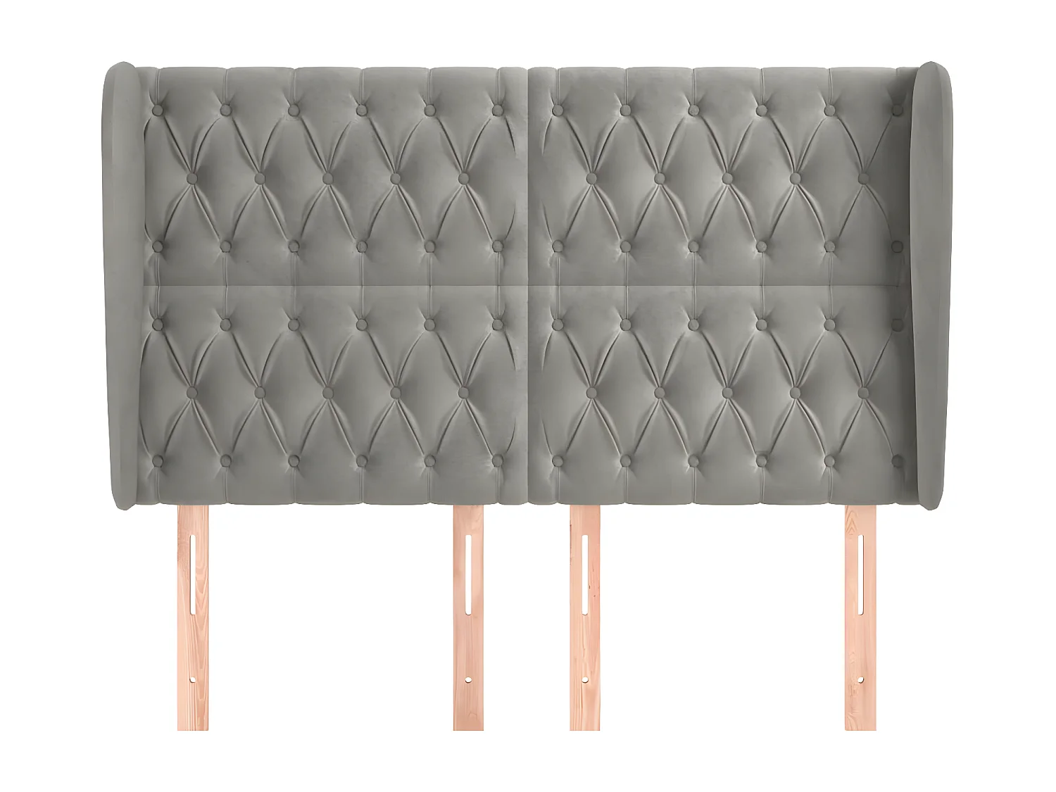 Tête de lit avec oreilles Gris clair 163x23x118/128 cm Velours