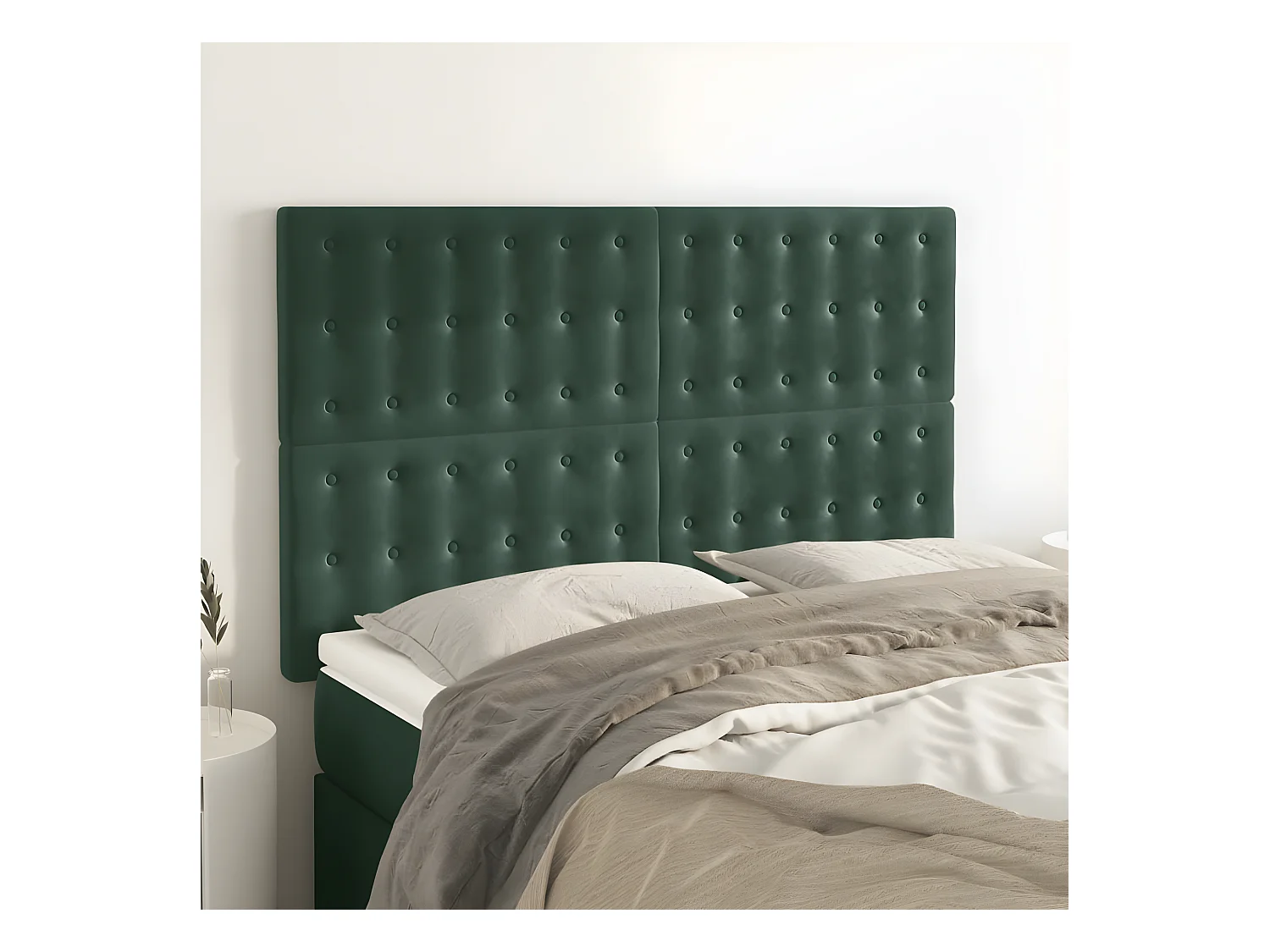 Têtes de lit 4 pièces Vert foncé 72x5x78/88 cm Velours