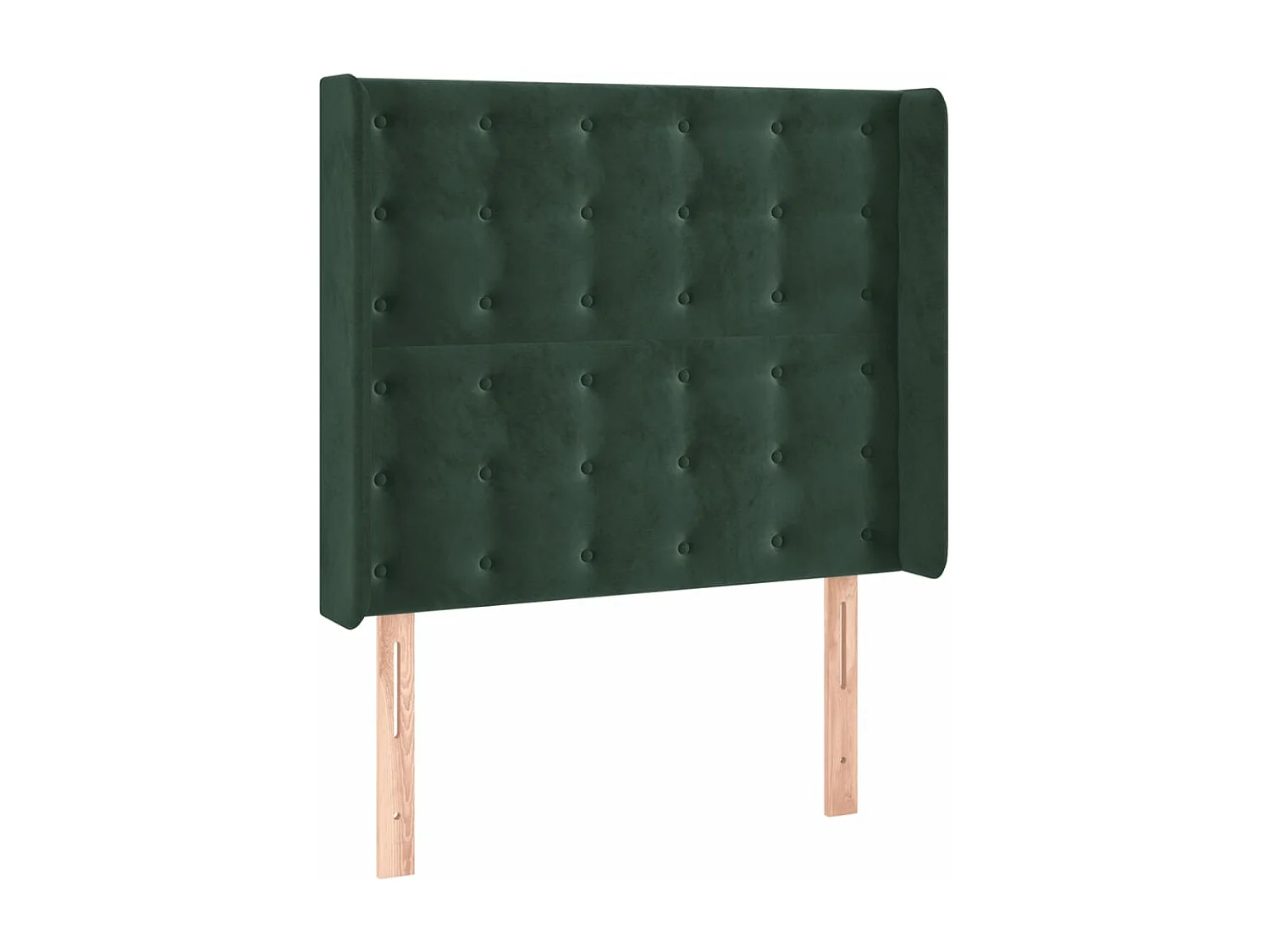 Cabecero con orejas de terciopelo verde oscuro 83x16x118/128 cm