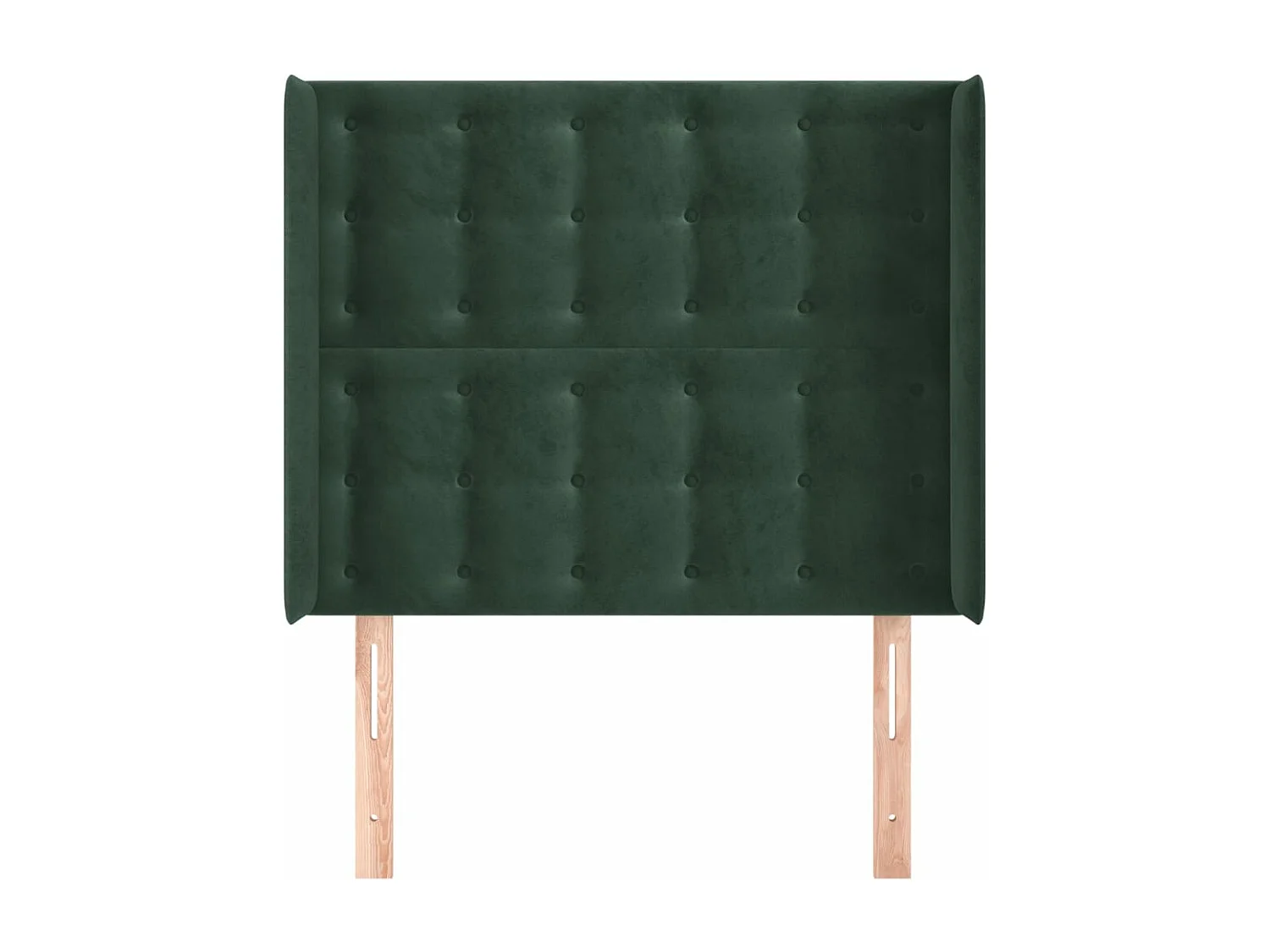 Cabecero con orejas de terciopelo verde oscuro 83x16x118/128 cm