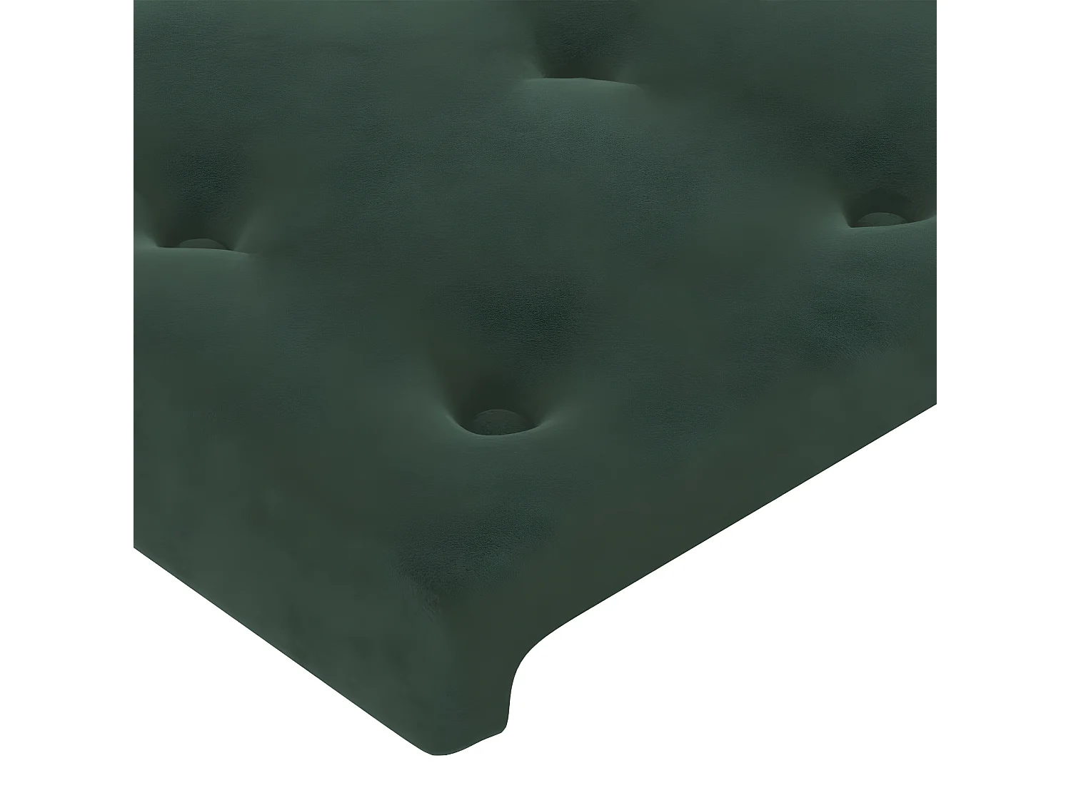 Cabecero con orejas de terciopelo verde oscuro 83x16x118/128 cm