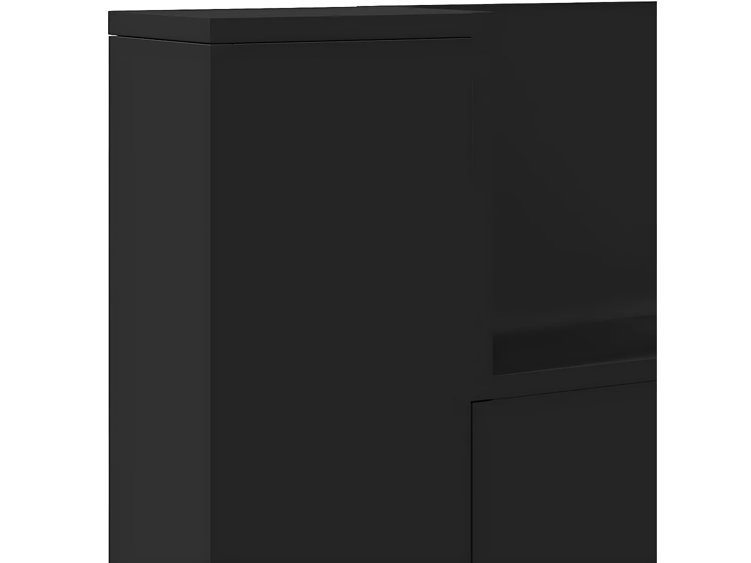 Armoire tête de lit avec LED noir 220x16,5x103,5 cm
