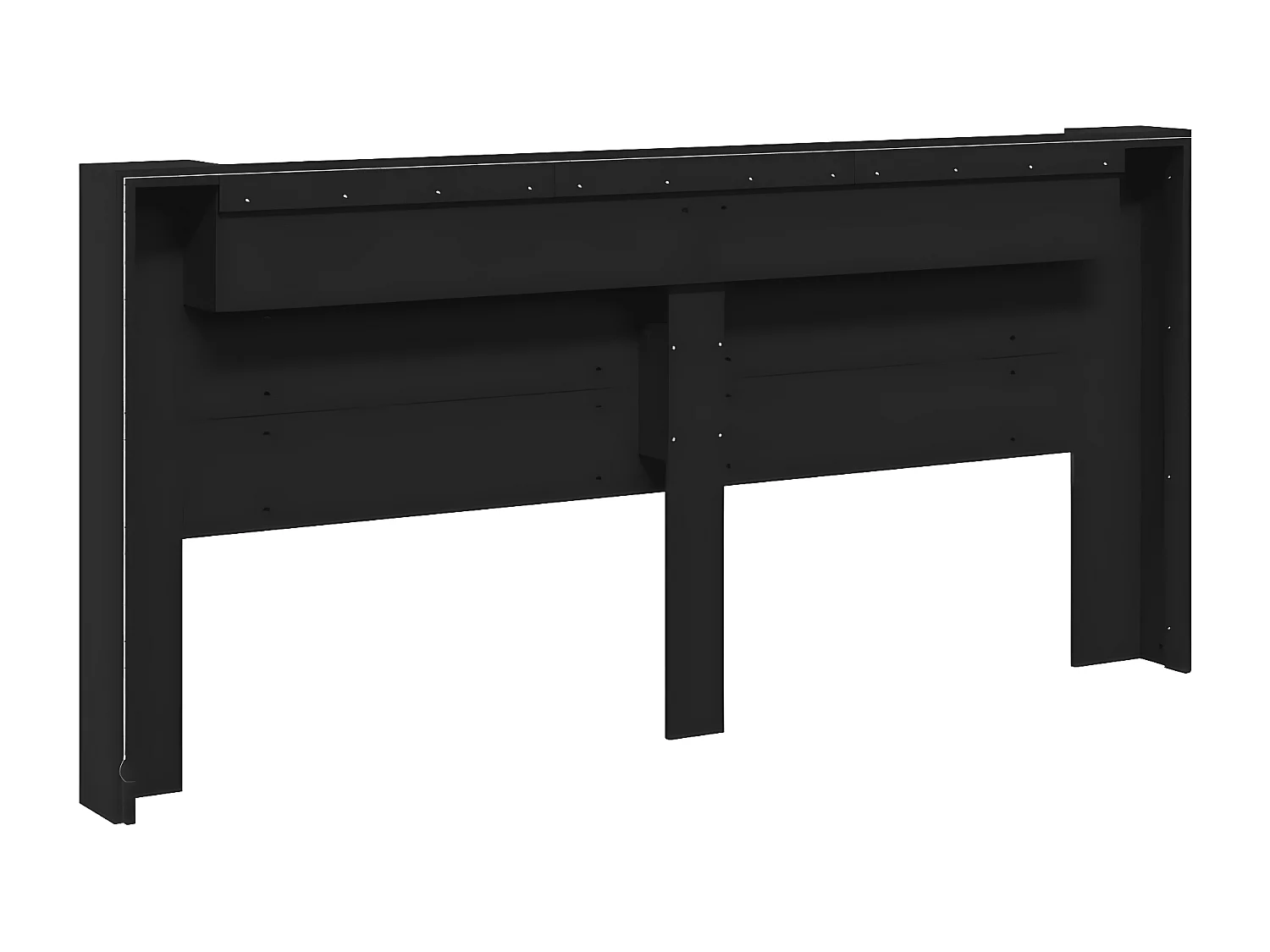 Armoire tête de lit avec LED noir 220x16,5x103,5 cm