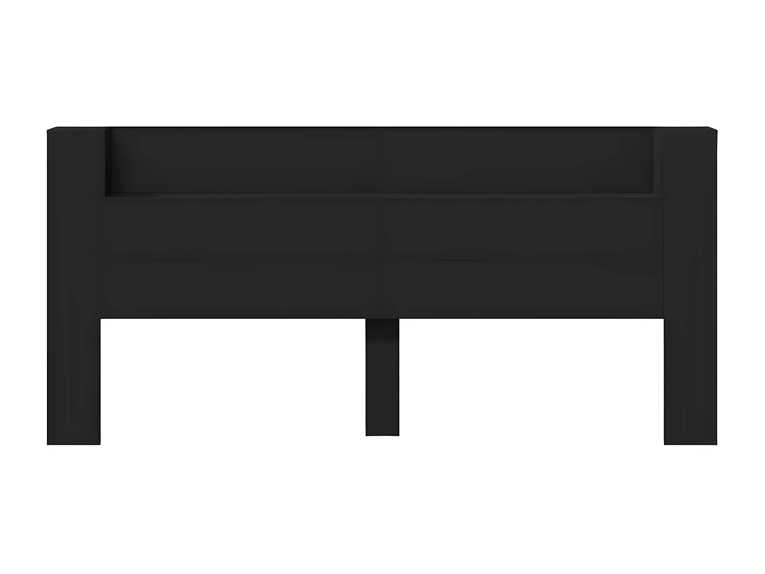 Armoire tête de lit avec LED noir 220x16,5x103,5 cm