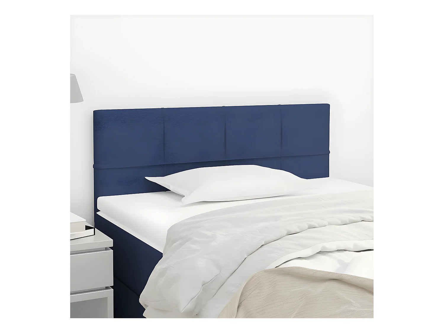 Tête de lit Bleu 100x5x78/88 cm Tissu