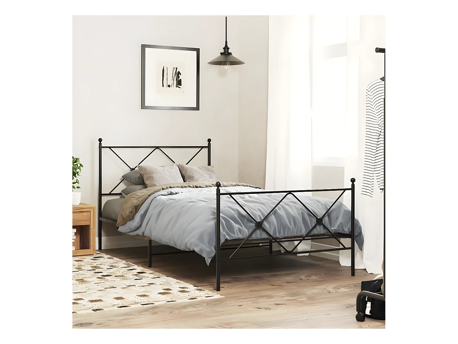 Cabeceira de cama 107 cm metal preto
