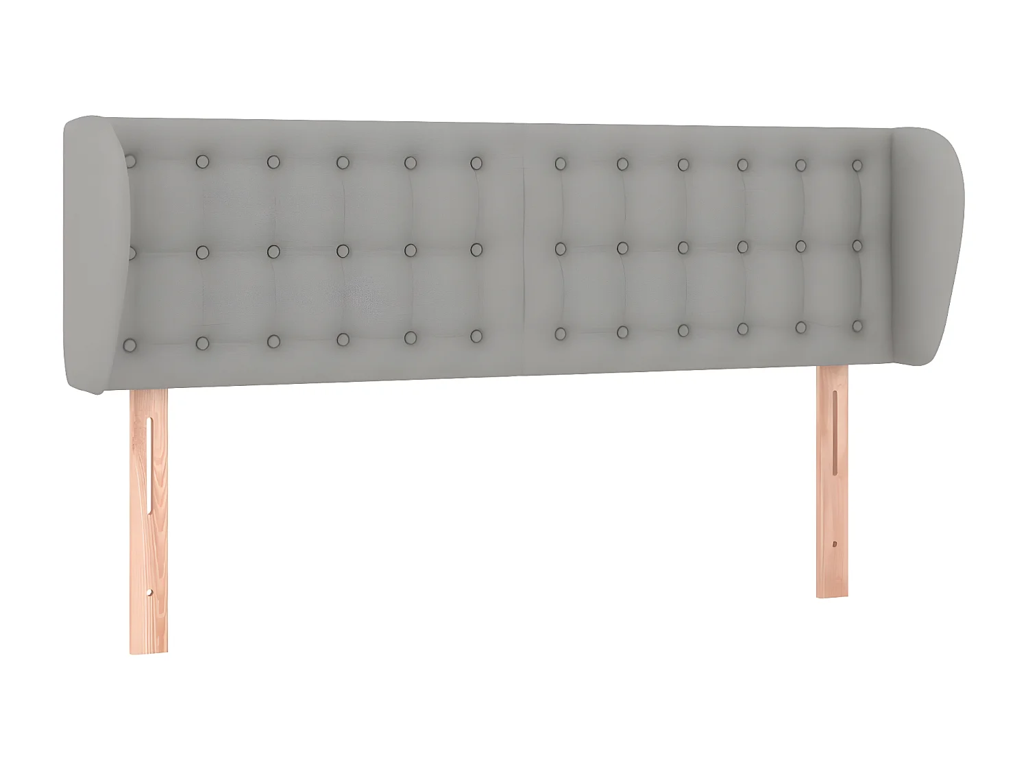 Cabecero de tela gris claro 147x23x78/88 cm