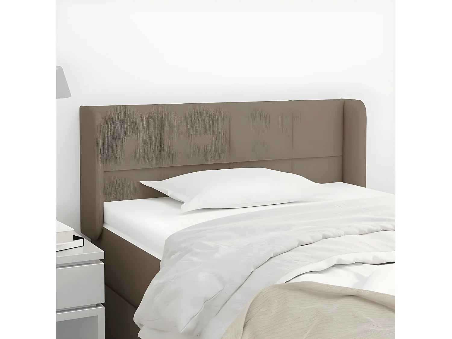 Tête de lit avec oreilles Taupe 103x16x78/88 cm Tissu