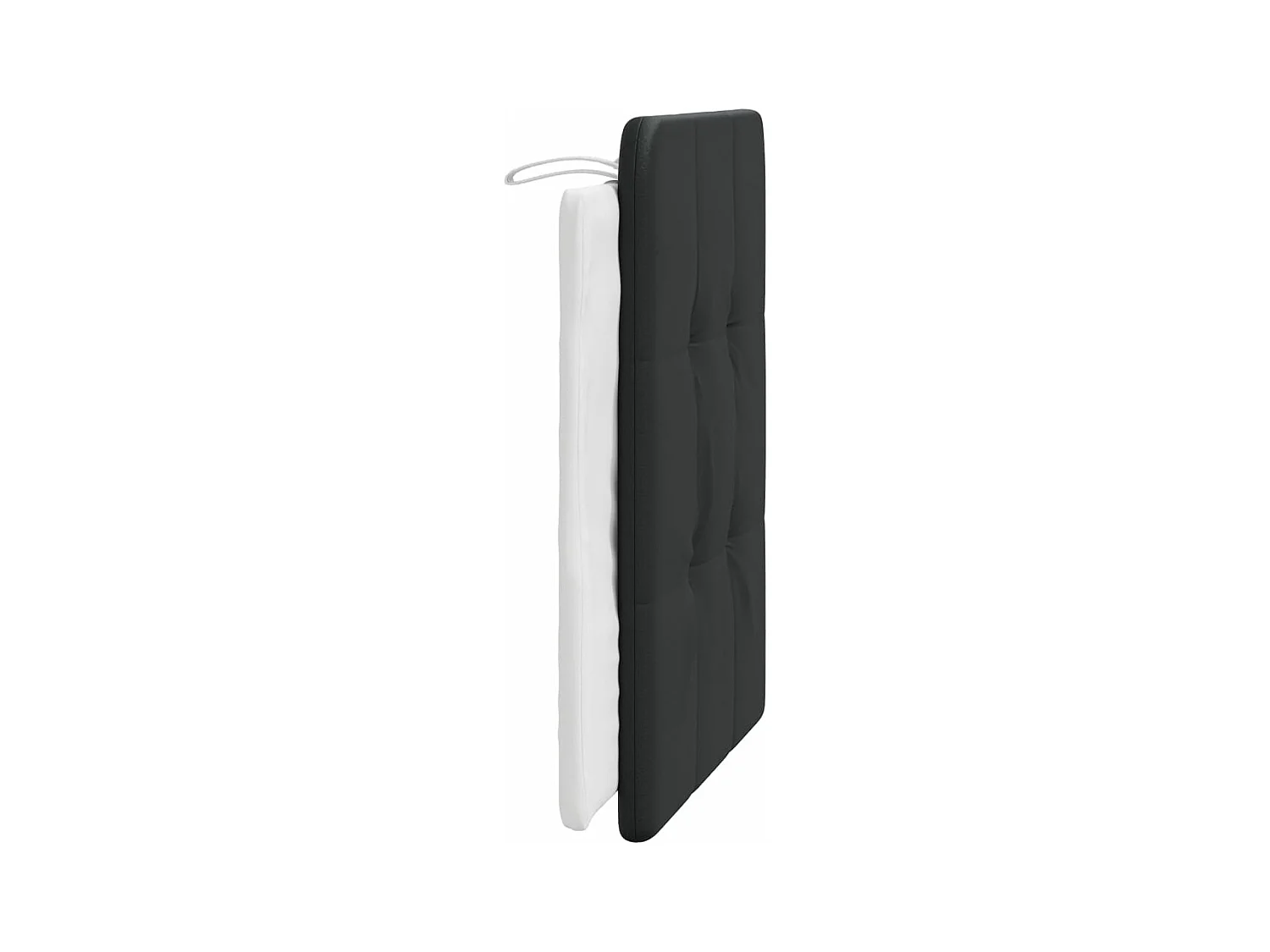Coussin de tête de lit noir et blanc 80 cm similicuir