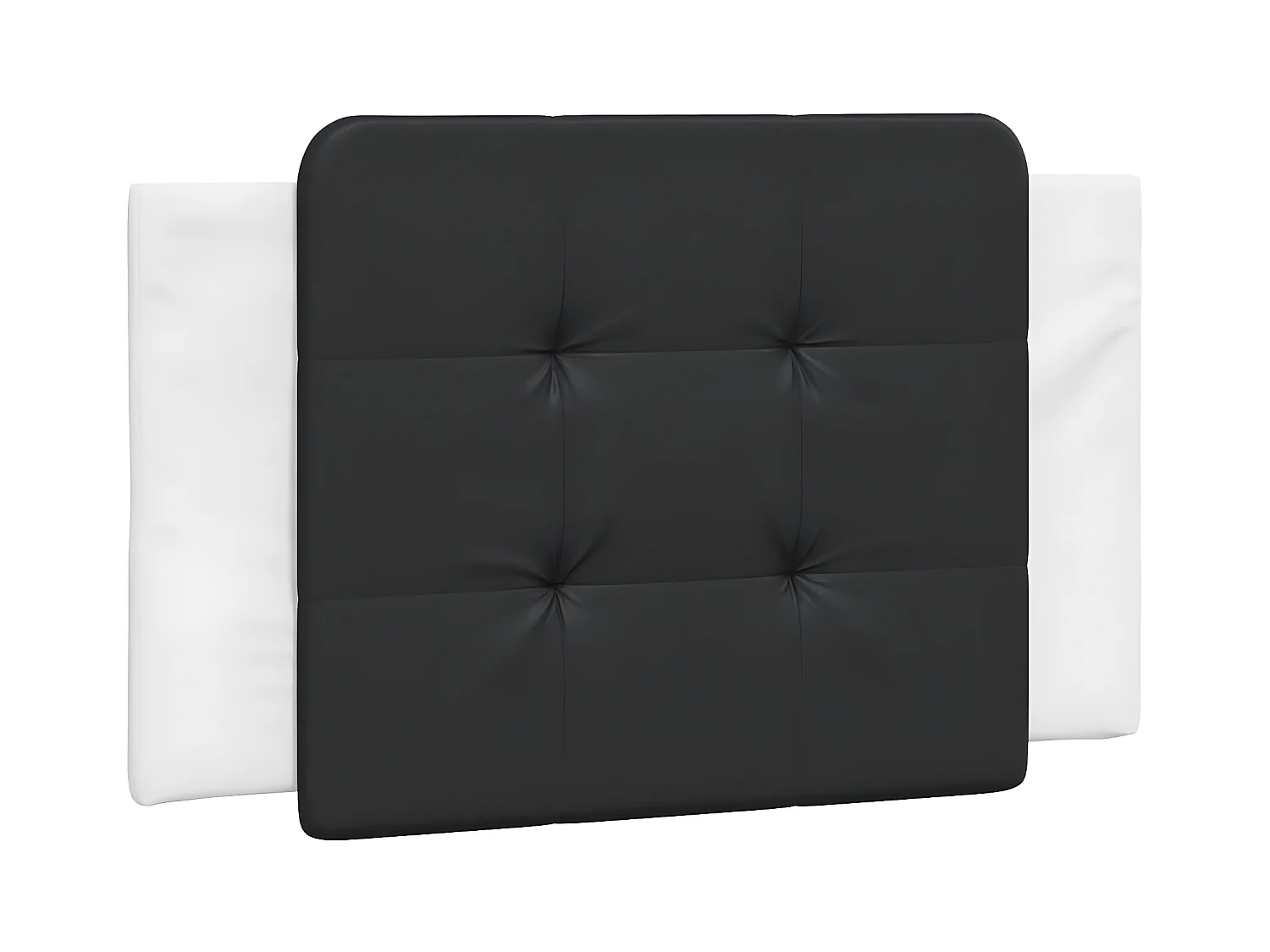 Coussin de tête de lit noir et blanc 80 cm similicuir