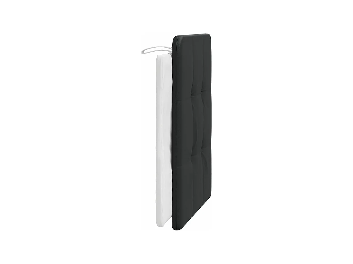 Coussin de tête de lit noir et blanc 80 cm similicuir