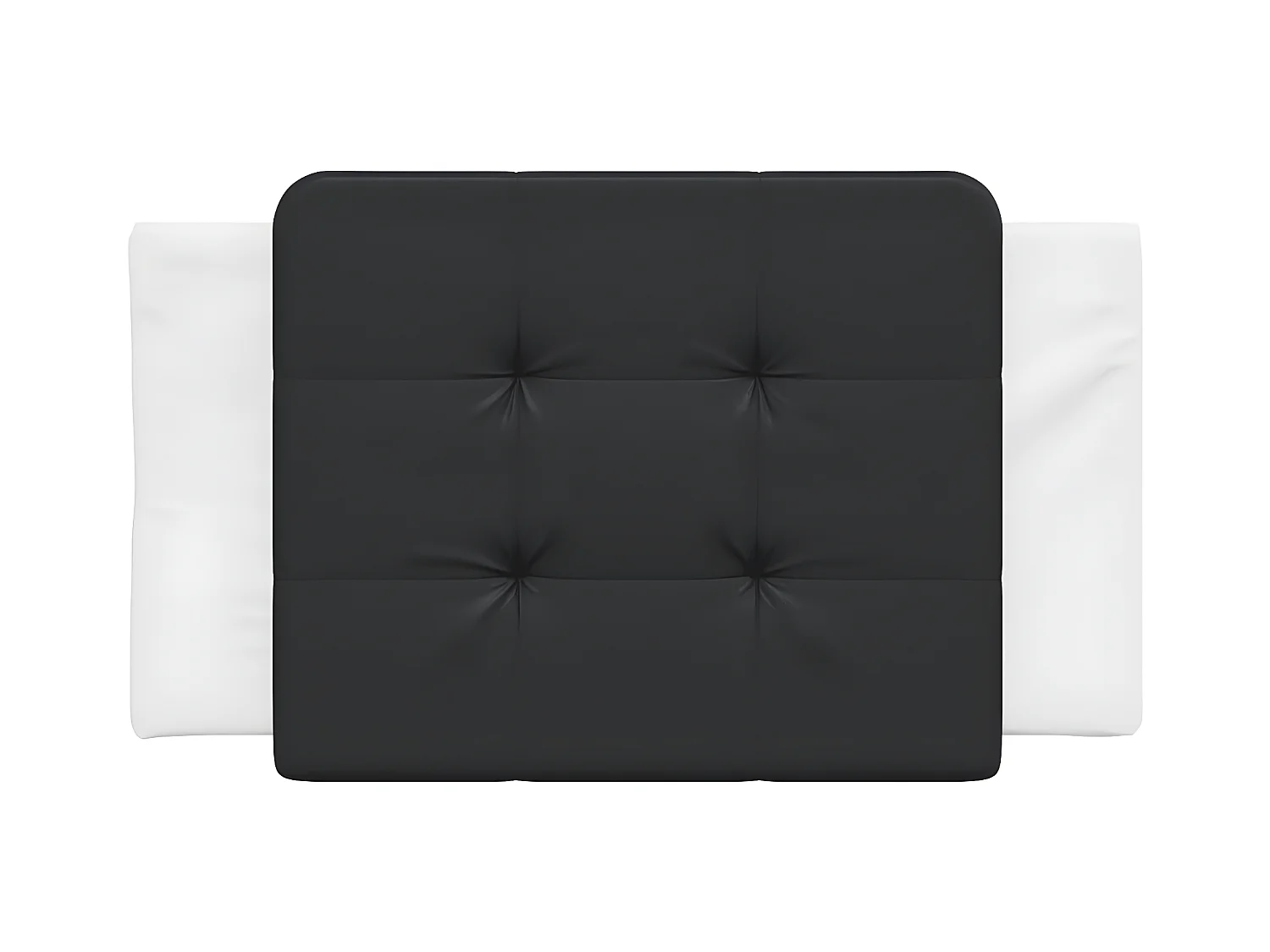 Coussin de tête de lit noir et blanc 80 cm similicuir