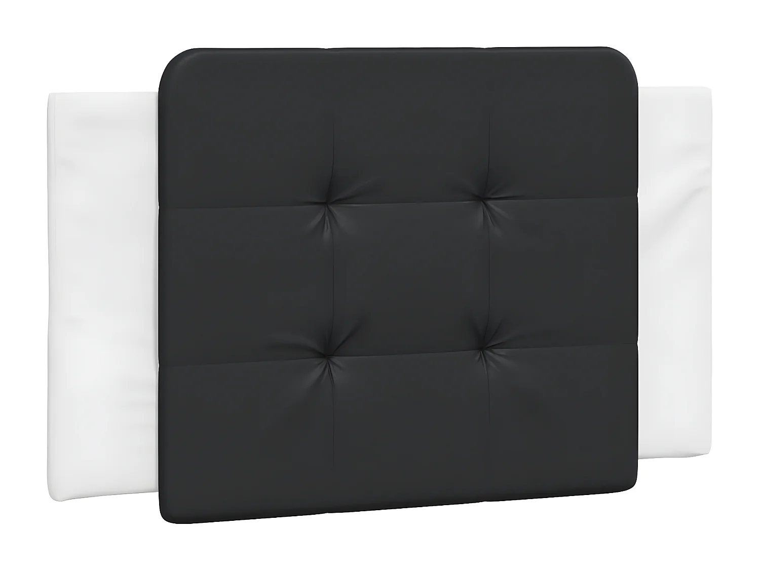 Coussin de tête de lit noir et blanc 80 cm similicuir