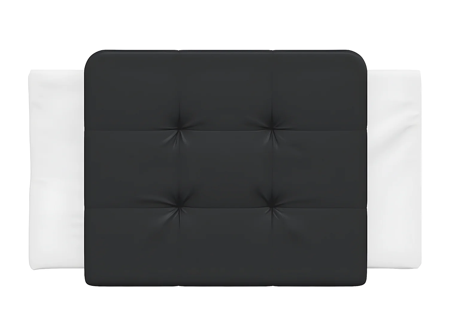 Coussin de tête de lit noir et blanc 80 cm similicuir