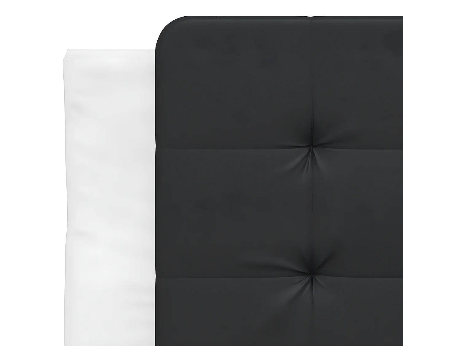 Coussin de tête de lit noir et blanc 80 cm similicuir