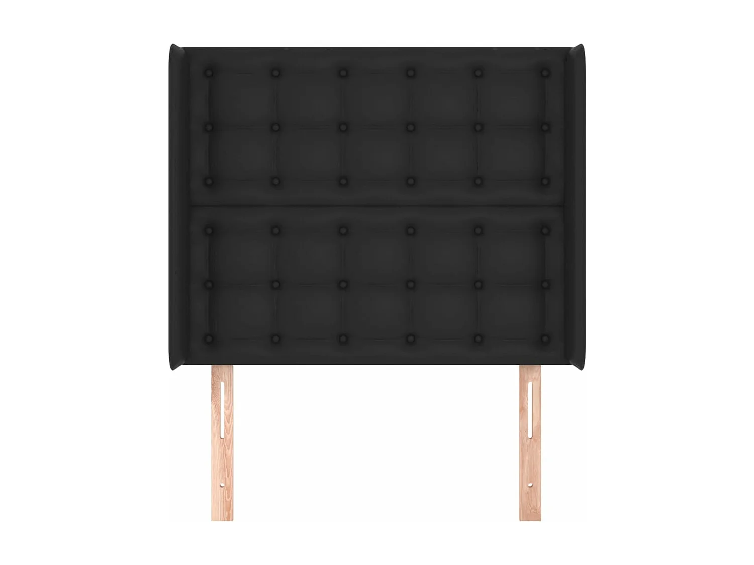 Tête de lit avec oreilles Noir 83x16x118/128 cm Similicuir