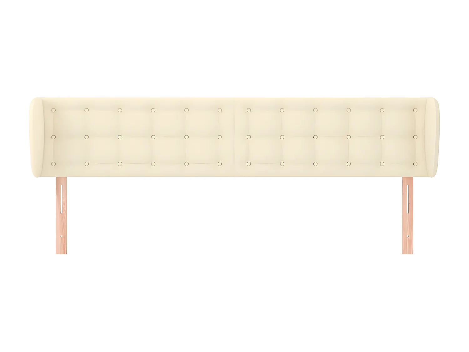 Tête de lit avec oreilles Crème 203x23x78/88 cm Similicuir