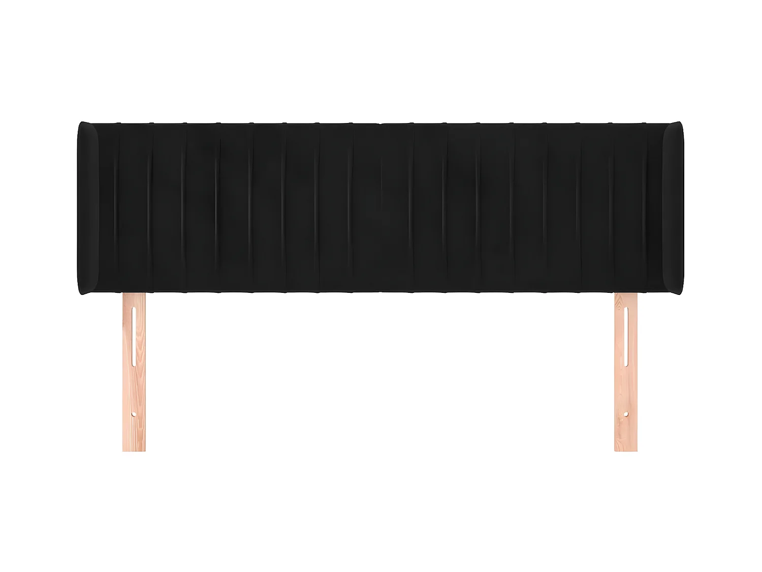 Cabeceira de cama c/ abas tecido 147x16x78/88 cm preto