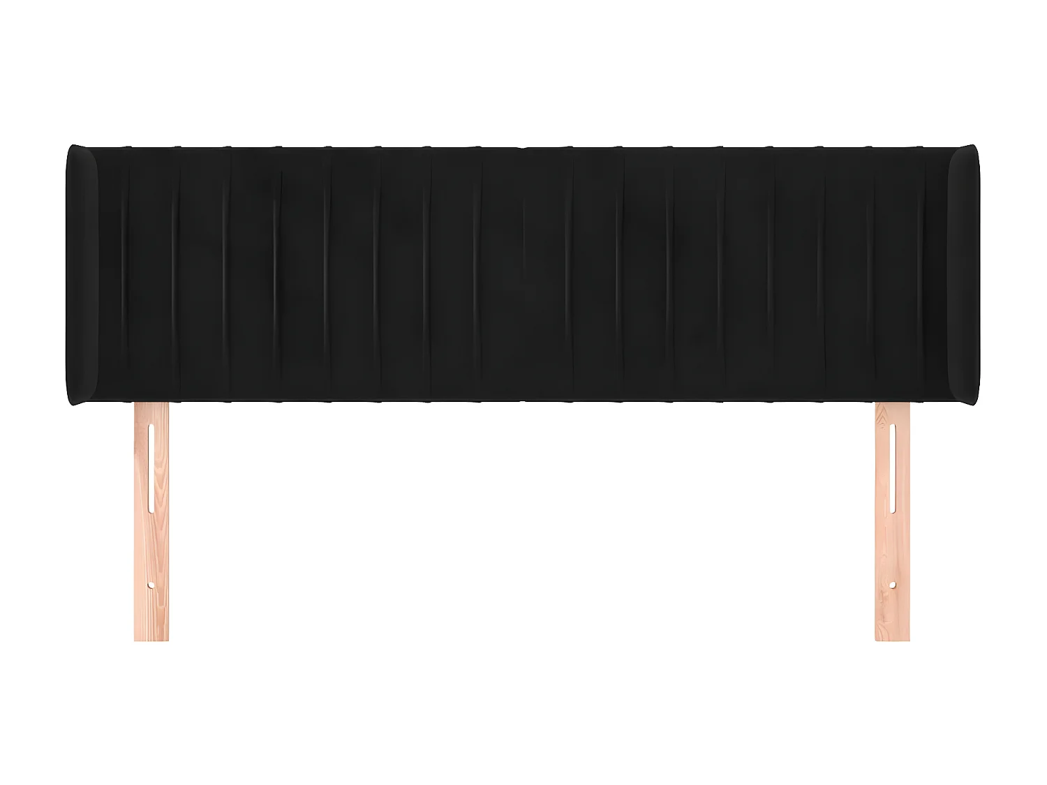 Tête de lit avec oreilles Noir 147x16x78/88 cm Velours