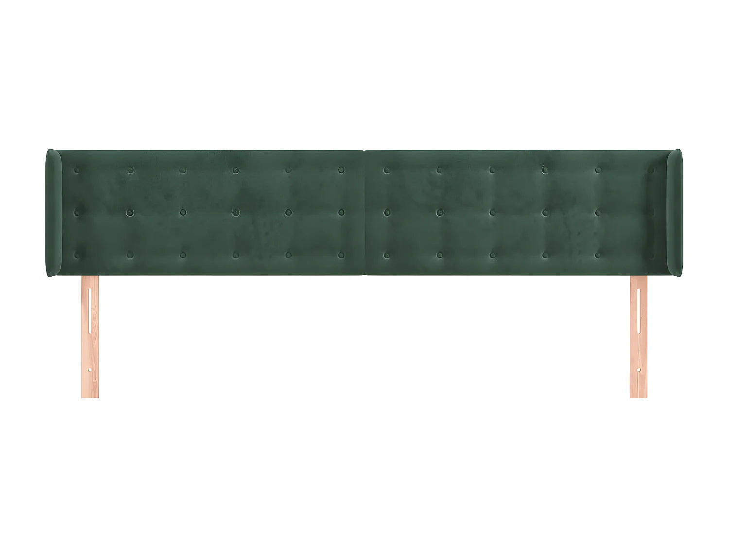 Tête de lit avec oreilles Vert foncé 163x16x78/88 cm Velours