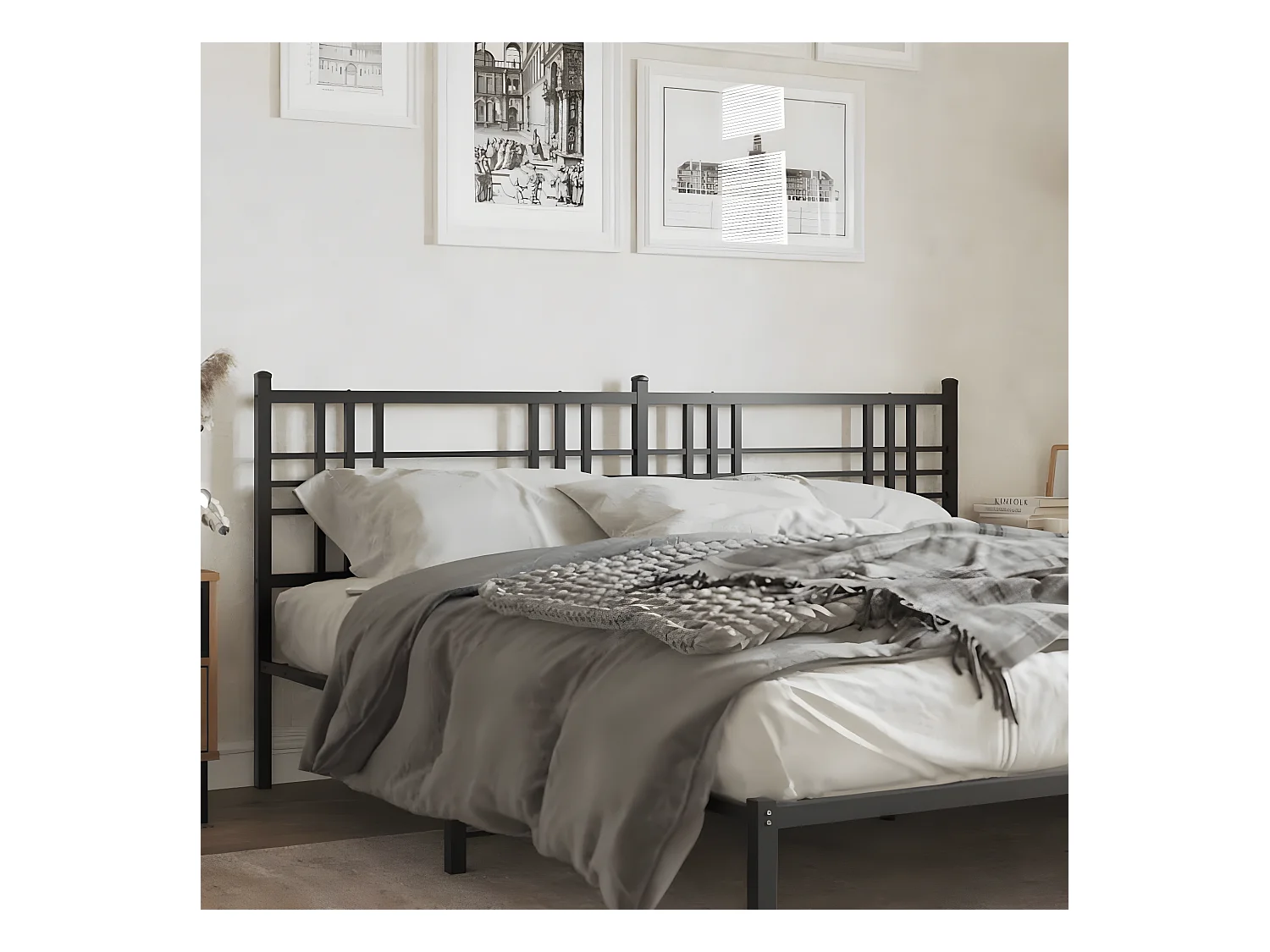 Tête de lit métal noir 193 cm