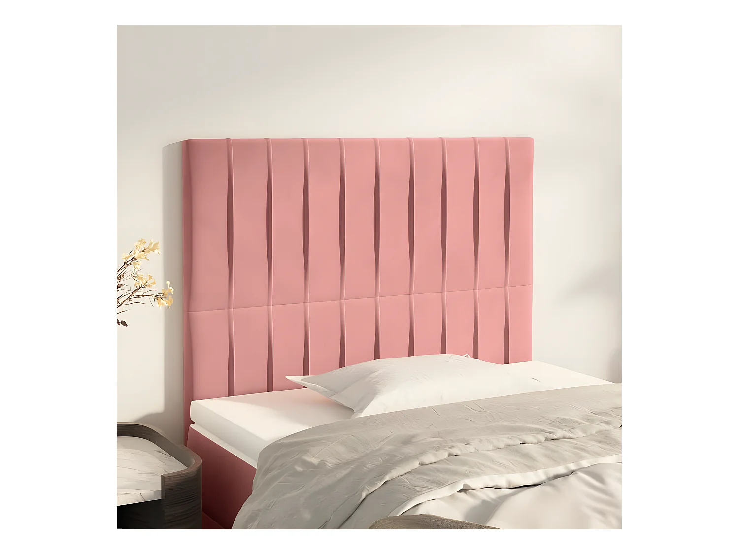 Hoofdborden 2 st 80x5x78/88 cm fluweel roze