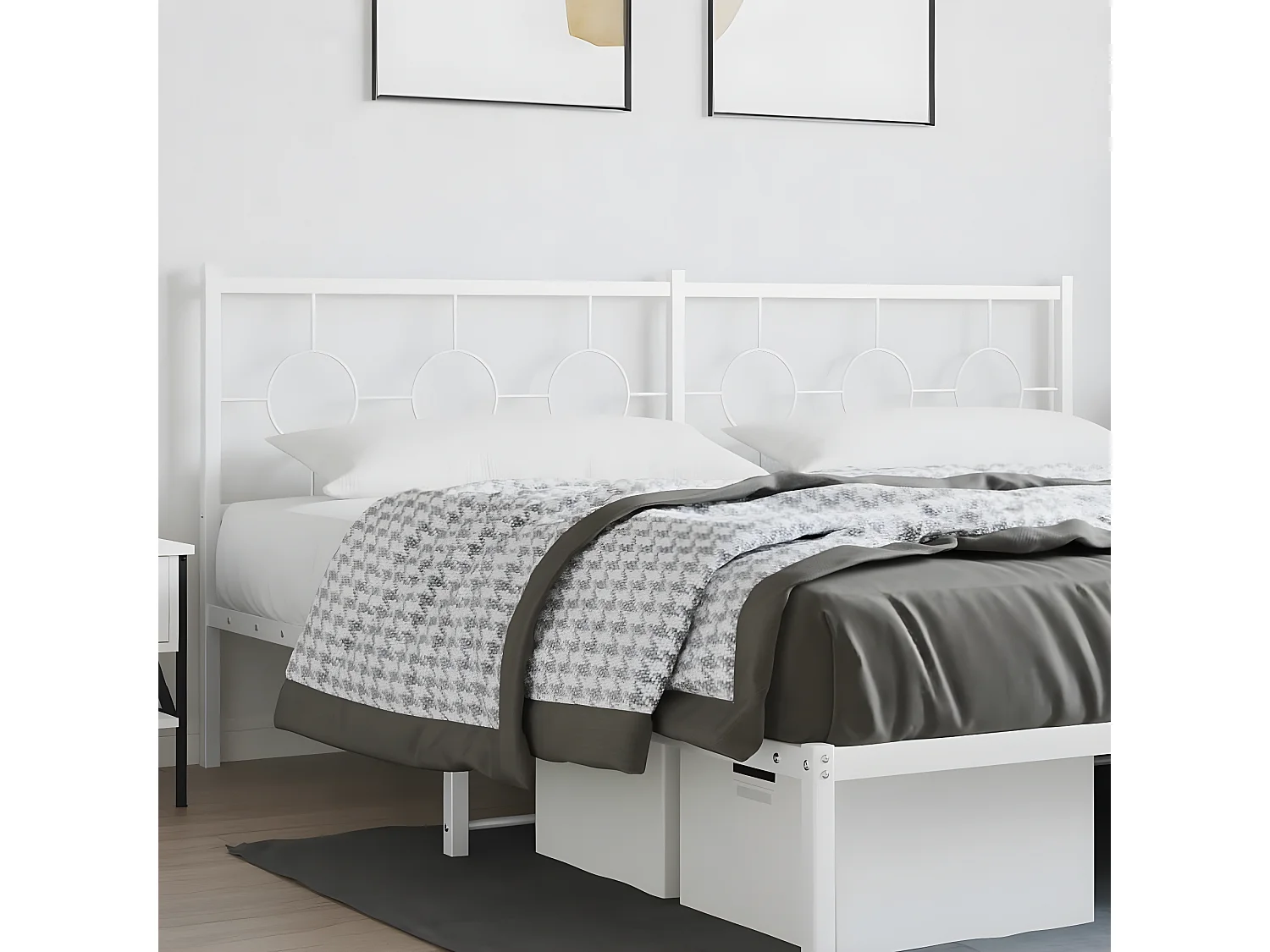 Tête de lit métal blanc 193 cm