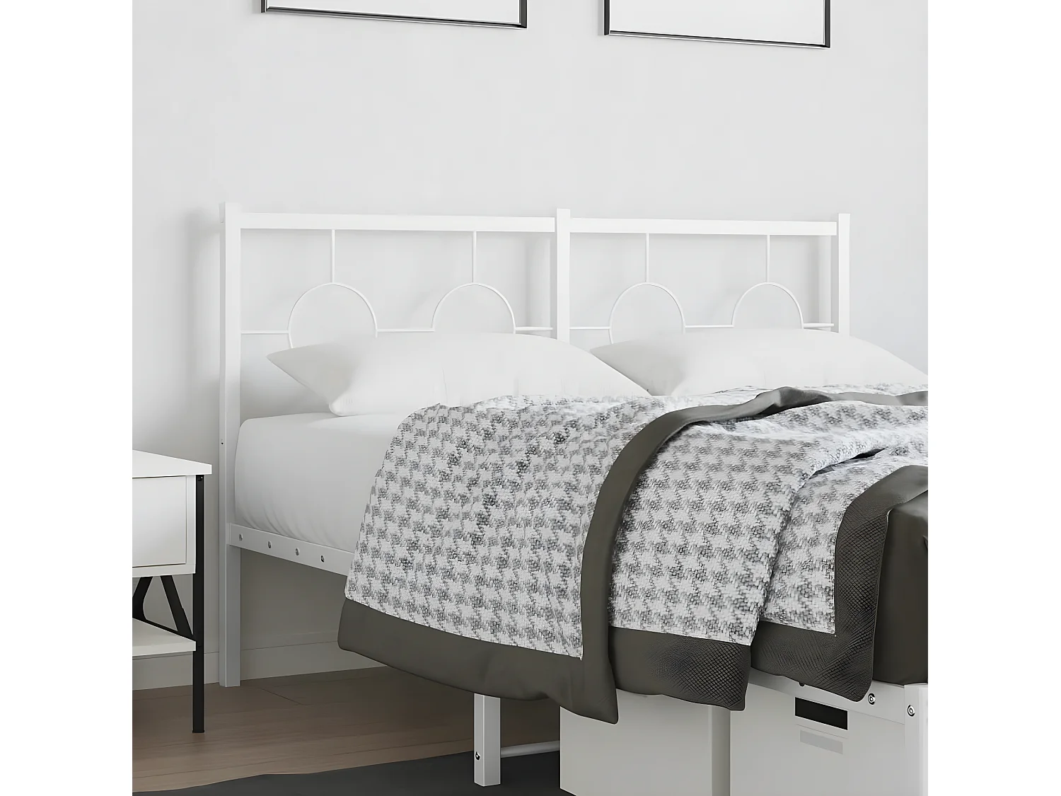 Tête de lit métal blanc 140 cm