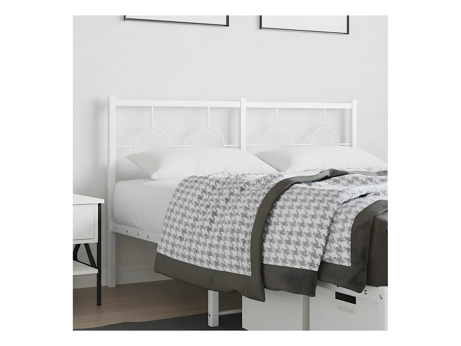 Tête de lit métal blanc 140 cm