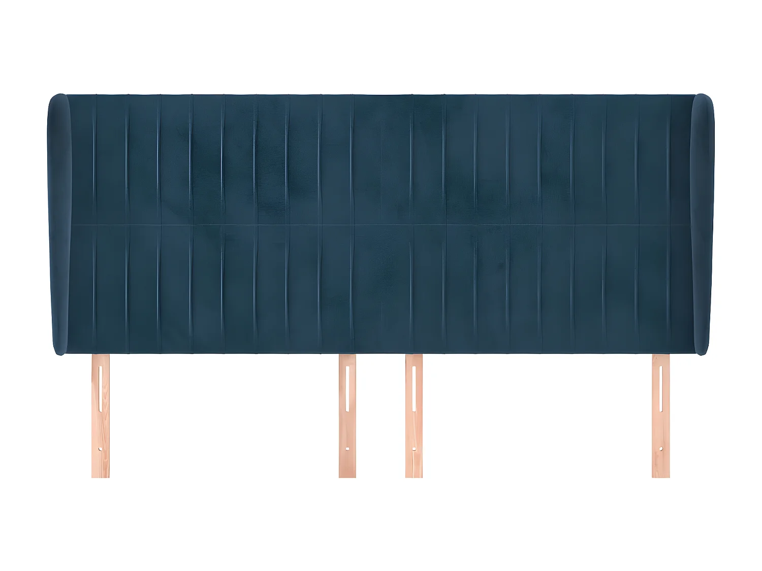 Tête de lit avec oreilles Bleu foncé 203x23x118/128 cm Velours