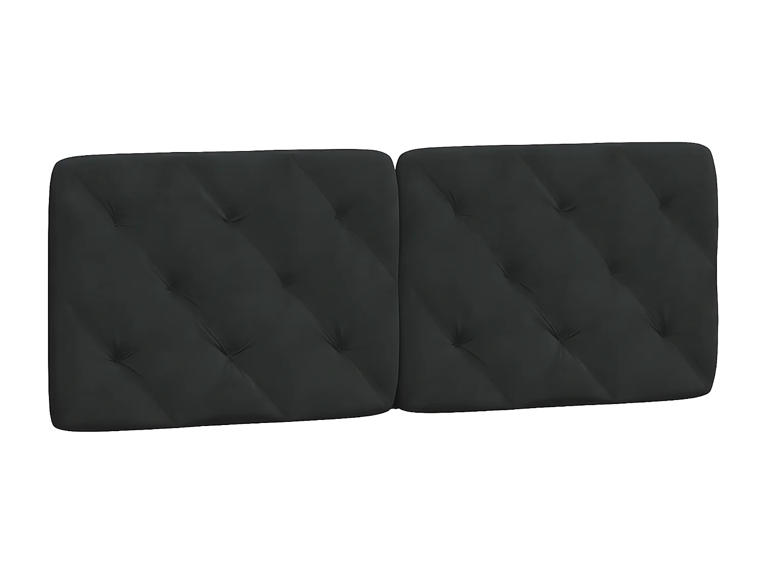 Coussin de tête de lit noir 140 cm velours