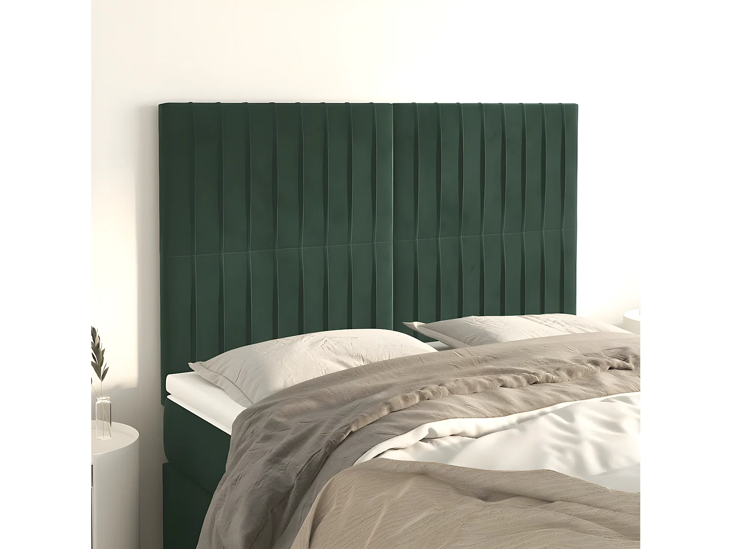 Têtes de lit 4 pièces Vert foncé 72x5x78/88 cm Velours