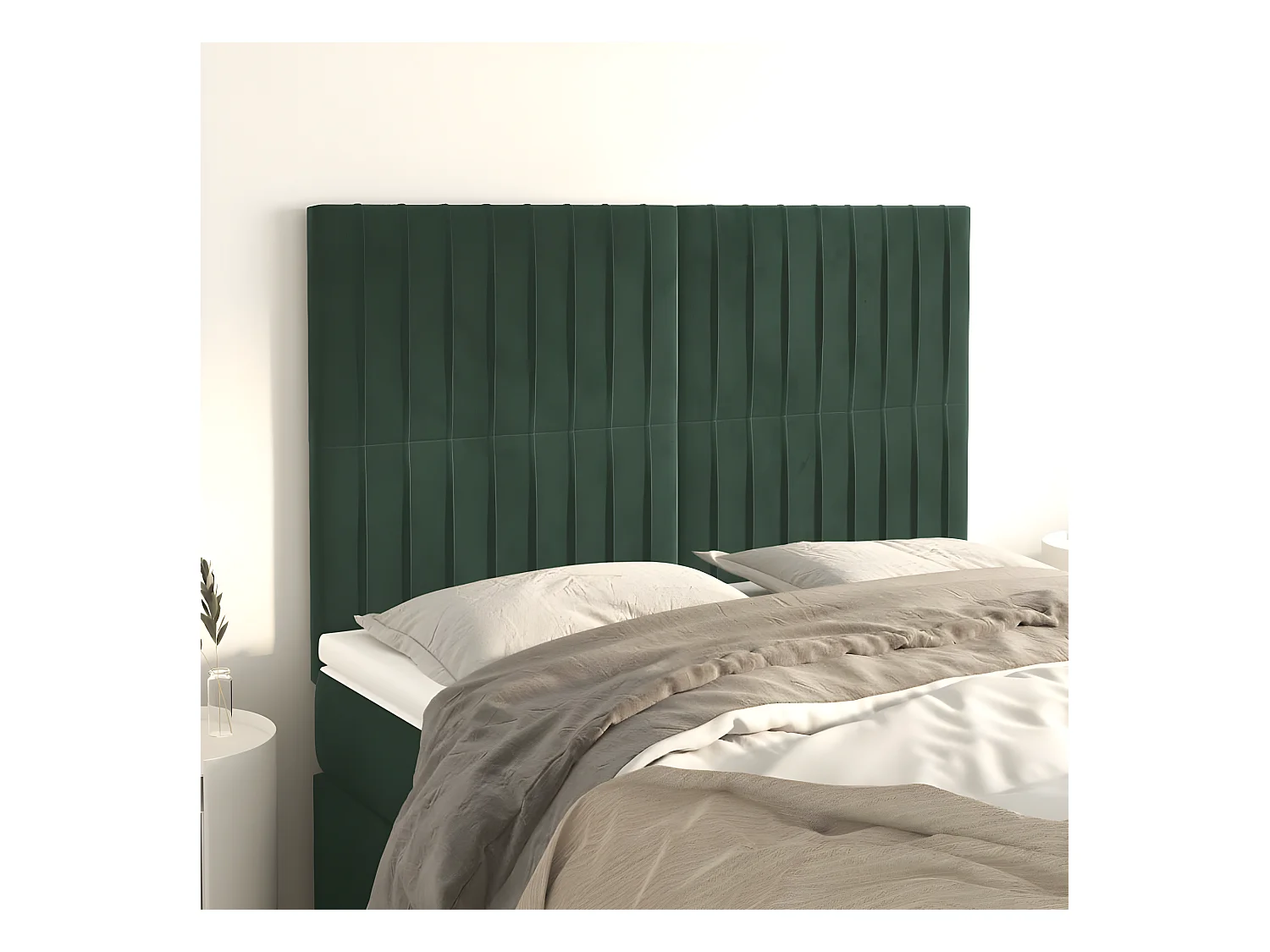Têtes de lit 4 pièces Vert foncé 72x5x78/88 cm Velours